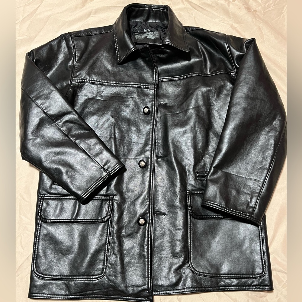 GV Jacket Mens Faux Leather Handmade Pockets Made In Italy